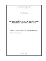 kiểm định và so sánh các mô hình biến đổi amino acid cho virút cúm