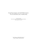 Tài liệu Good Governance and Aid Effectiveness: The World Bank and Conditionality docx