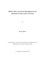 Tài liệu PRODUCTION ANALYSIS OF HOUSEHOLD-LEVEL PAPER RECYCLING UNITS IN VIETNAM docx