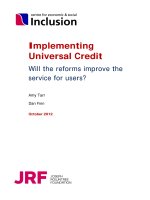 Tài liệu Implementing Universal Credit Will the reforms improve the service for users? pptx
