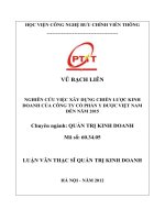 Nghiên cứu việc xây dựng chiến lược kinh doanh của công ty cổ phần y dược việt nam đến năm 2015