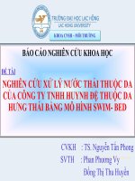 nghiên cứu xử lý nứơc thải thuộc da của công ty tnhh huynh đệ thuộc da hưng thái bằng mô hình swim bed