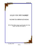 Hoàn thiện công tác quản lý ngân sách xã tại huyện Nam Đàn, tỉnh Nghệ An