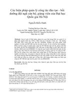 Các biện pháp quản lý công tác đào tạo   bồi dưỡng đội ngũ cán bộ, giảng viên của đại học quốc gia hà nội