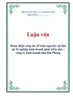 Tài liệu Luận văn: Hoàn thiện công tác kế toán nguyên vật liệu tại Xí nghiệp kinh doanh phát triển nhà – công ty kinh doanh nhà Hải Phòng pdf