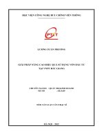 Giải pháp nâng cao hiệu quả sử dụng vốn đầu tư tại VNPT bắc giang