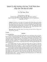 Quản lý nhà trường tiểu học việt nam theo tiếp cận văn hóa tổ chức