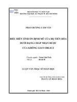 biểu diễn tính ổn định mũ của họ tiến hóa dưới dạng chấp nhận được của không gian orlicz