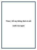 Tài liệu 9 lưu ý để mẹ thông thái có nồi canh cua ngon potx