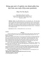 Đóng góp mới về nghiên cứu thành phần hóa học loài cơm rượu (glycomis petelotii)