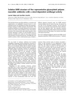 Tài liệu Báo cáo khoa học: Solution NMR structure of ﬁve representative glycosylated polyene macrolide antibiotics with a sterol-dependent antifungal activity doc