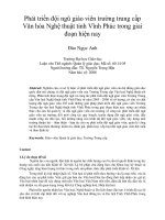 Phát triển đội ngũ giáo viên trường trung cấp văn hóa nghệ thuật tỉnh vĩnh phúc trong giai đoạn hiện nay