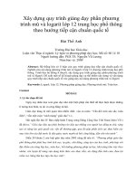Xây dựng quy trình giảng dạy phần phương trình mũ và logarít lớp 12 trung học phổ thông theo hướng tiếp cận chuẩn quốc tế
