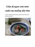 Tài liệu Giản dị ngon cơm món canh rau muống nấu tôm ppt