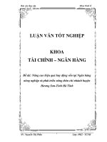 Nâng cao hiệu quả huy động vốn tại Ngân hàng nông nghiệp và phát triển nông thôn chi nhánh huyện Hương Sơn-Tỉnh Hà Tĩnh