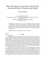 Đọc sách sáng tạo trong dạy học thơ trữ tình chương trình lớp 12, trung học phổ thông