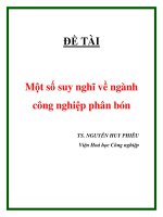 một số suy nghĩ về ngành công nghiệp phân bón
