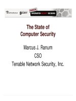 Tài liệu The State of Computer Security BY Marcus J. Ranum CSO Tenable Network Security, Inc. doc