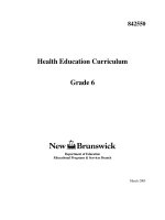 Tài liệu Health Education Curriculum : Grade 6 pptx