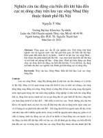 Nghiên cứu tác động của biến đổi khí hậu đến cực trị dòng chảy trên lưu vực sông nhuệ đáy thuộc thành phố hà nội