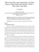 Đầu tư trực tiếp ra nước ngoài ngoài của tổng công ty thăm dò khai thác dầu khí ( PVEP ) thực trạng và giải pháp