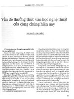 Tài liệu Báo cáo khoa học: Vấn đề thưởng thức văn học nghệ thuật của công chúng hiện nay docx