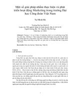 Một số giải pháp nhằm thực hiện và phát triển hoạt động marketing trong trường đại học công đoàn việt nam