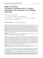 Tài liệu Higher Education in ‘Business Administration’ in Spain: Adapting to the European Area of Higher Education * pptx