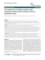 Tài liệu RTehseaerc he axrtipcleerience of college students with pulmonary tuberculosis in Shaanxi, China: a qualitative study pptx