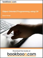 Tài liệu Object Oriented Programming using C sharp ppt