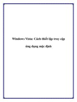 Tài liệu Windows Vista: Cách thiết lập truy cập ứng dụng mặc định ppt