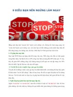 Tài liệu 9 ĐIỀU BẠN NÊN NGỪNG LÀM NGAY doc