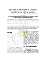 Tài liệu Nghiên cứu và xây dựng quy trình xử lý nguồn nước ô nhiễm do chế biến tinh bột sắn để tái sử dụng trong sản xuất nông nghiệp tại tỉnh Kon Tum pptx