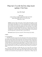 Pháp luật về ưu đãi thuế thu nhập doanh nghiệp ở việt nam