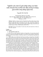 Nghiên cứu một số giải pháp nâng cao hiệu suất chuyển hóa isoflavone đậu tương từ dạng glycoside sang dạng aglycone