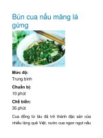 Tài liệu Bún cua nấu măng lá gừng ppt