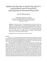 Nghiên cứu tổng hợp và chuyển hóa một số 4 acetylsydnone tetra o acetyl β d galactopyranosyl thiosemicarbazon thế