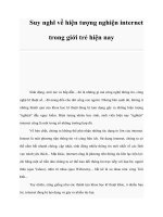 Tài liệu Suy nghĩ về hiện tượng nghiện internet trong giới trẻ hiện nay pptx