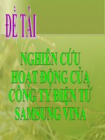 NGHIÊN CỨU HOẠT ĐỘNG CỦA CÔNG TY ĐIỆN TỬ SAMSUNG VINA