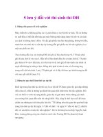 Tài liệu 5 lưu ý đối với thí sinh thi ĐH doc