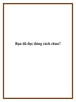 Tài liệu Bạn đã đọc đúng cách chưa? potx