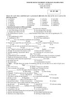 Tài liệu Đề Thi Thử Đại Học Khối A1, D Anh 2013 - Phần 8 - Đề 12 doc