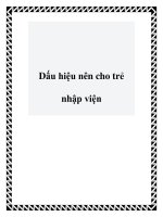 Tài liệu Dấu hiệu nên cho trẻ nhập viện ppt