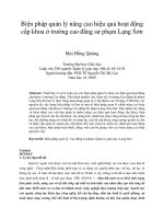 Biện pháp quản lý nâng cao hiệu quả hoạt động cấp khoa ở trường cao đẳng sư phạm lạng sơn