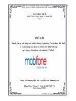 Đánh giá sự hài lòng của khách hàng ở phường thuận lộc, TP huế về chất lượng của dịch vụ chăm sóc khách hàng tại công ty mobifone chi nhánh TT huế