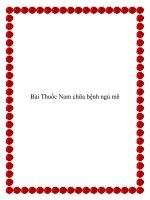 Tài liệu Bài Thuốc Nam chữa bệnh ngủ mê potx