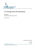 Tài liệu U.S. Foreign Aid to the Palestinians: Jim Zanotti Specialist in Middle Eastern Affairs pptx