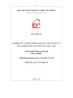 Nghiên cứu về dịch thống kê dựa vào cụm từ và thử nghiệm với cặp ngôn ngữ anh – việt