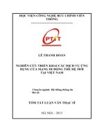 Nghiên cứu triển khai các dịch vụ ứng dụng của mạng di động thế hệ mới tại việt nam