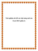 Tài liệu Trải nghiệm chi tiết các tính năng mới của Excel 2013 (phần 2) pot